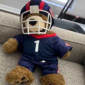 Vintage 1997 Build A Bear Bearemy With # 1 Uniform and helmet Plush